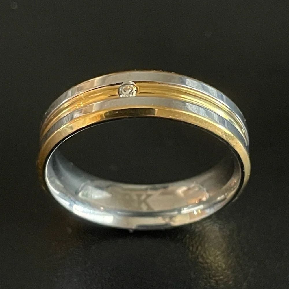 18k gold silver titanium ring size 9 - Picture 4 of 10
